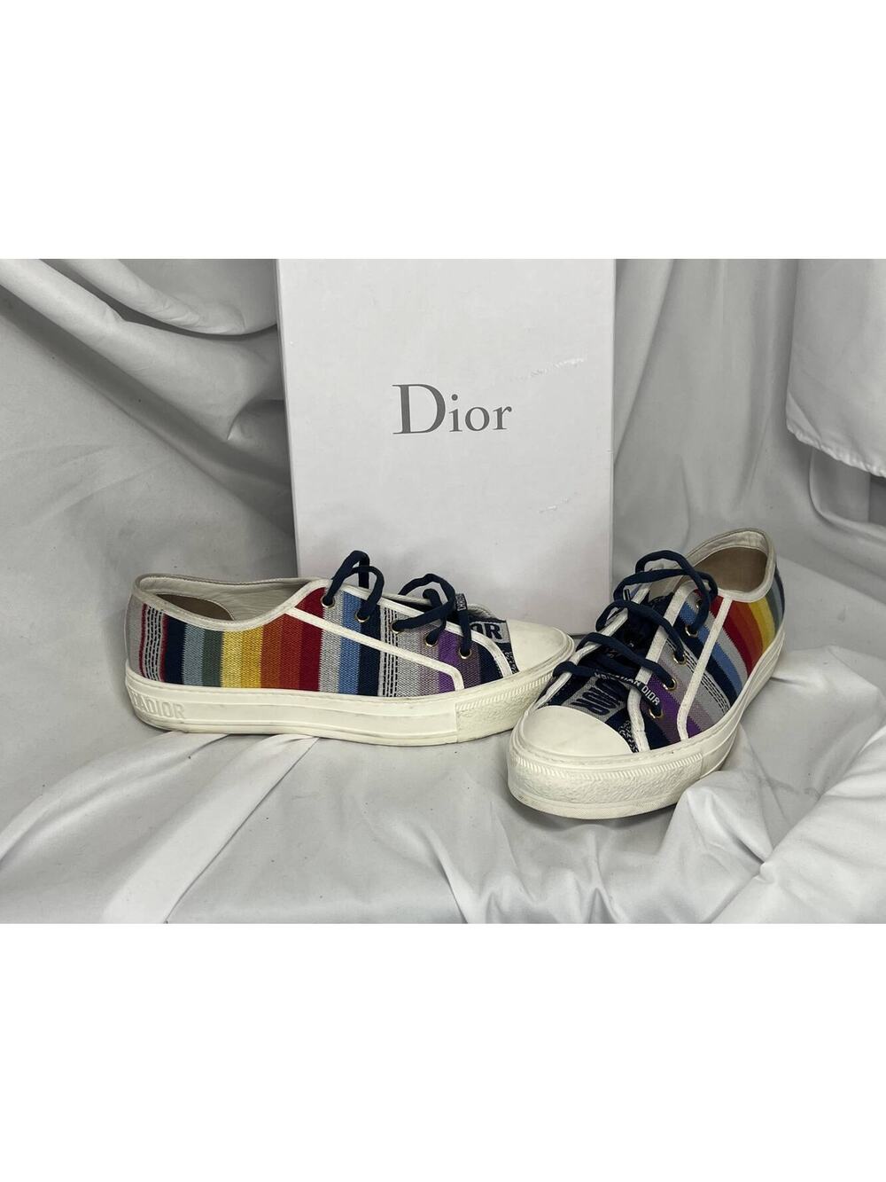 Dior Rainbow Womens Walk'N'Dior Low Top Sneakers 41 Multicolor SPB (326489)